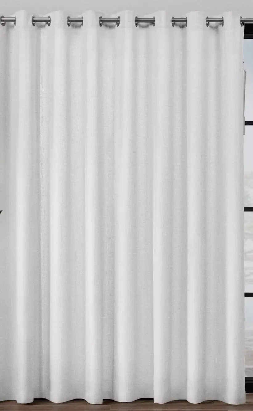 Exclusive Home 108x96 Loha Patio Grommet Top Single Curtain Panel White*#